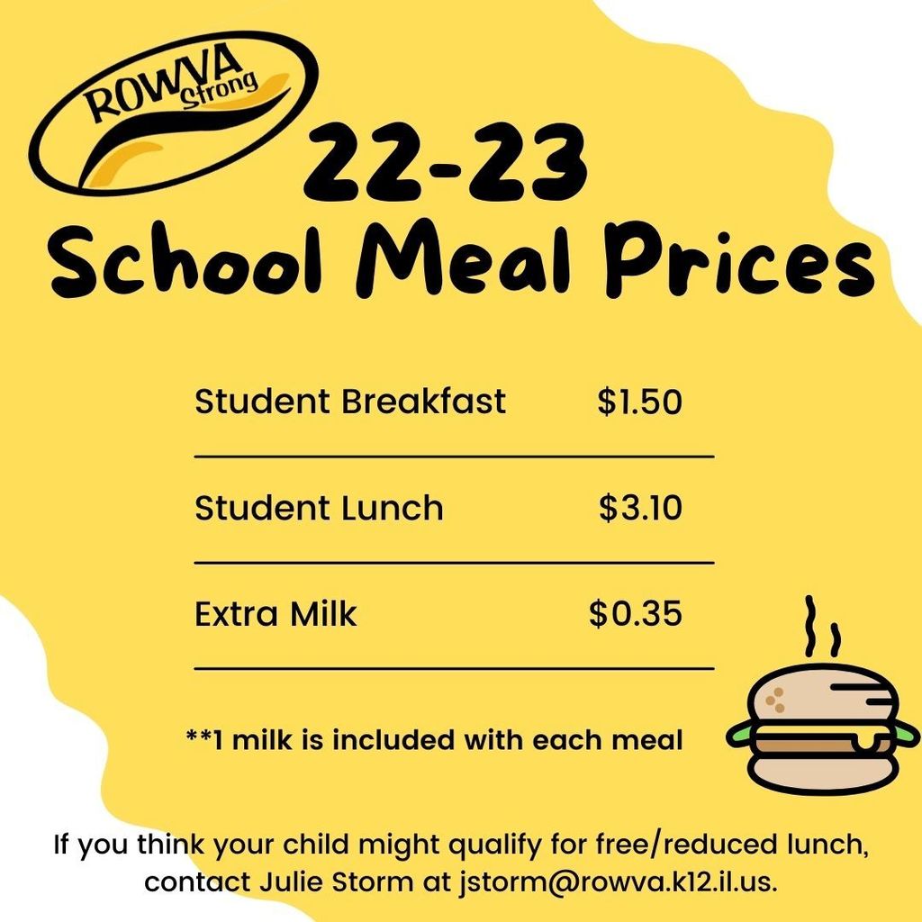 ROWVA Meal Prices